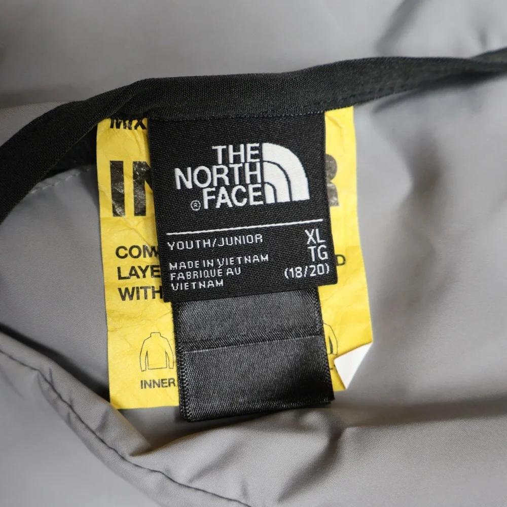 North Face Down Jacket Kids XL 18/20 Black Reversible Andes 550 Fill Pack Puffer